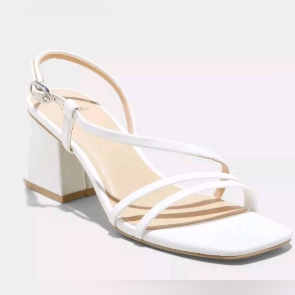 WILD FABLE BLAIRE HEELS SANDAL COLOR WHITE